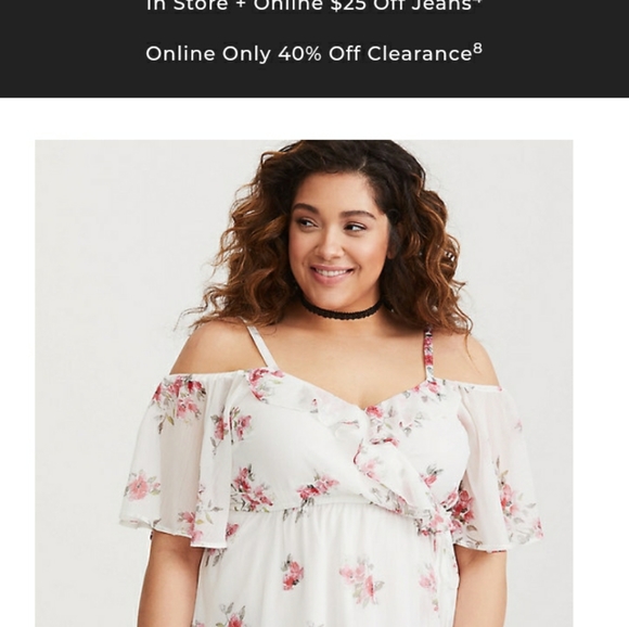 Torrid white floral top - Picture 1 of 3